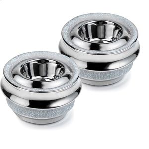 Palmero Rippled Silver Collection Tea Lights NIB Set of 2 KC